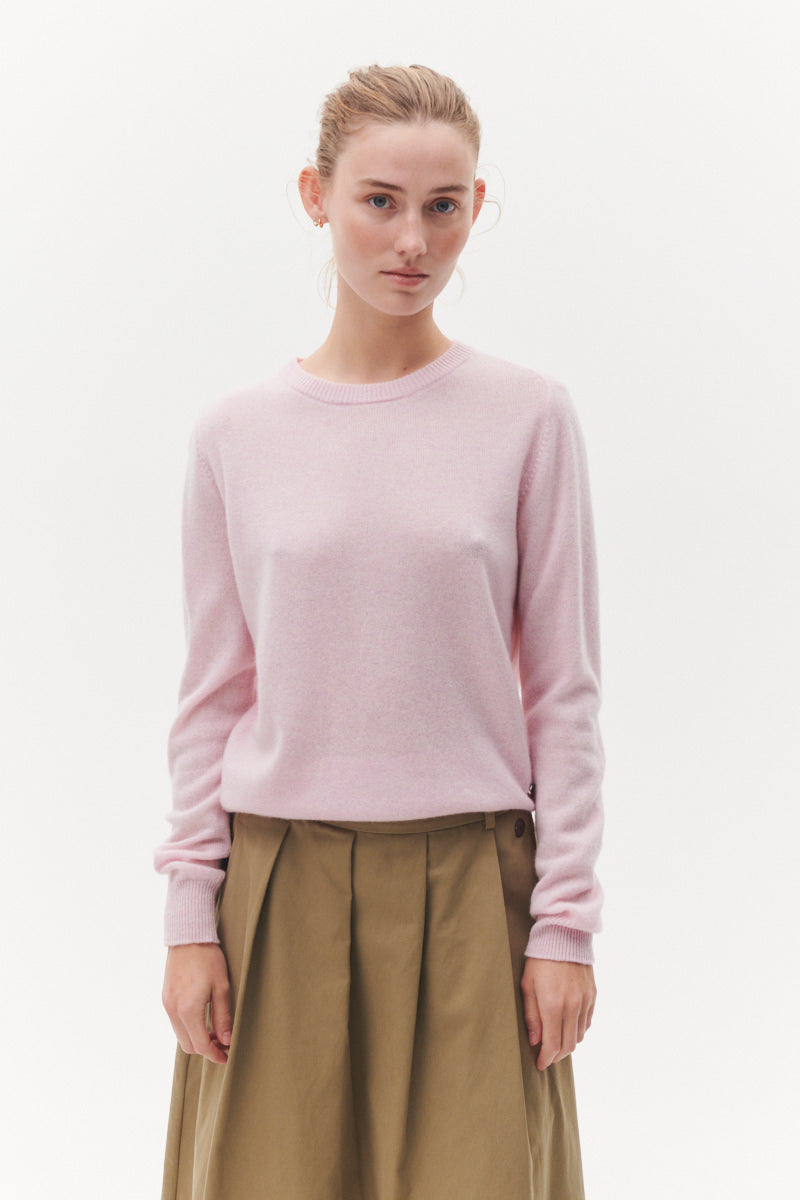 Beta Studios Abbie O-neck Basic Cashmere Tops Parfait Pink