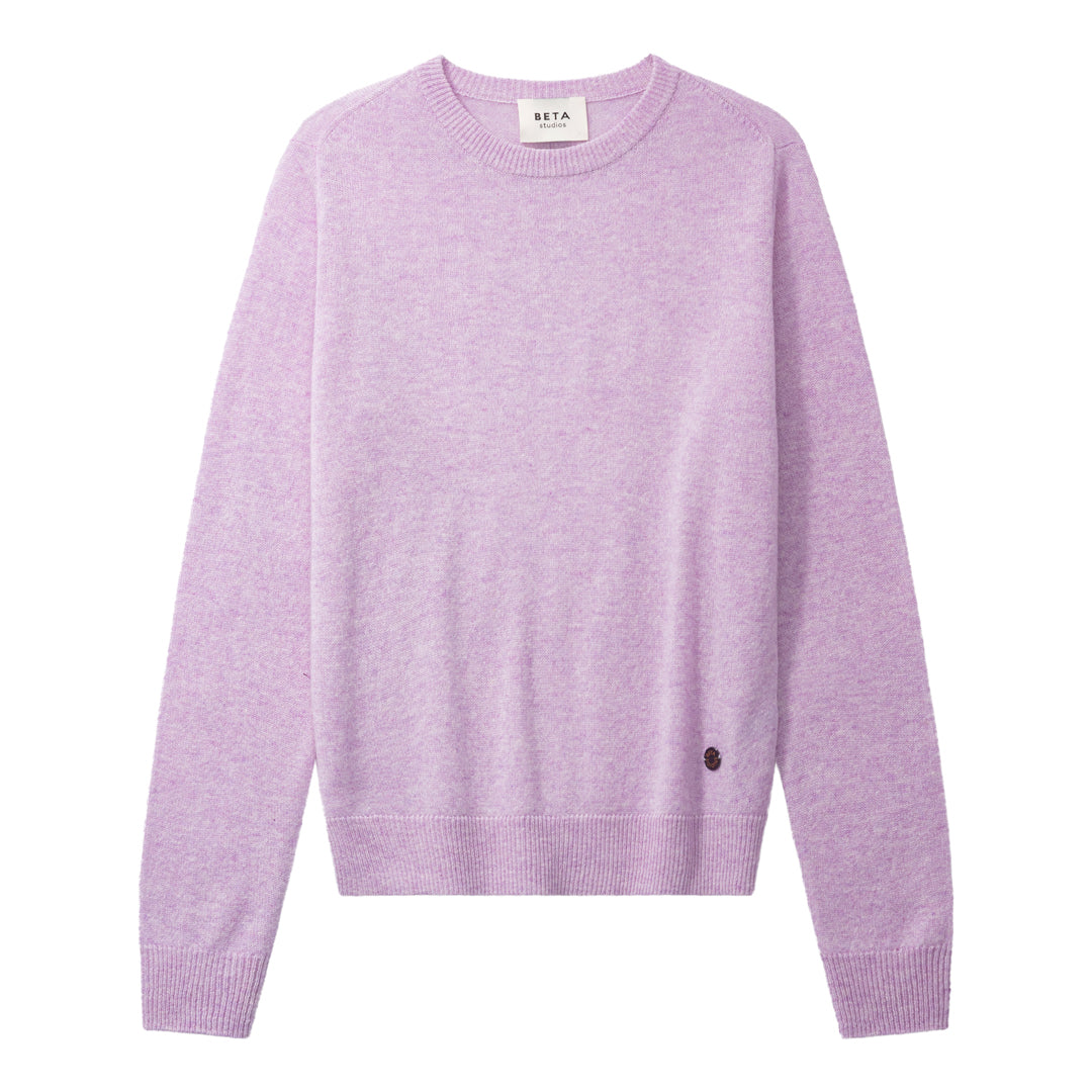 Beta Studios Abbie O-neck Basic Cashmere Tops Sweet Lavender