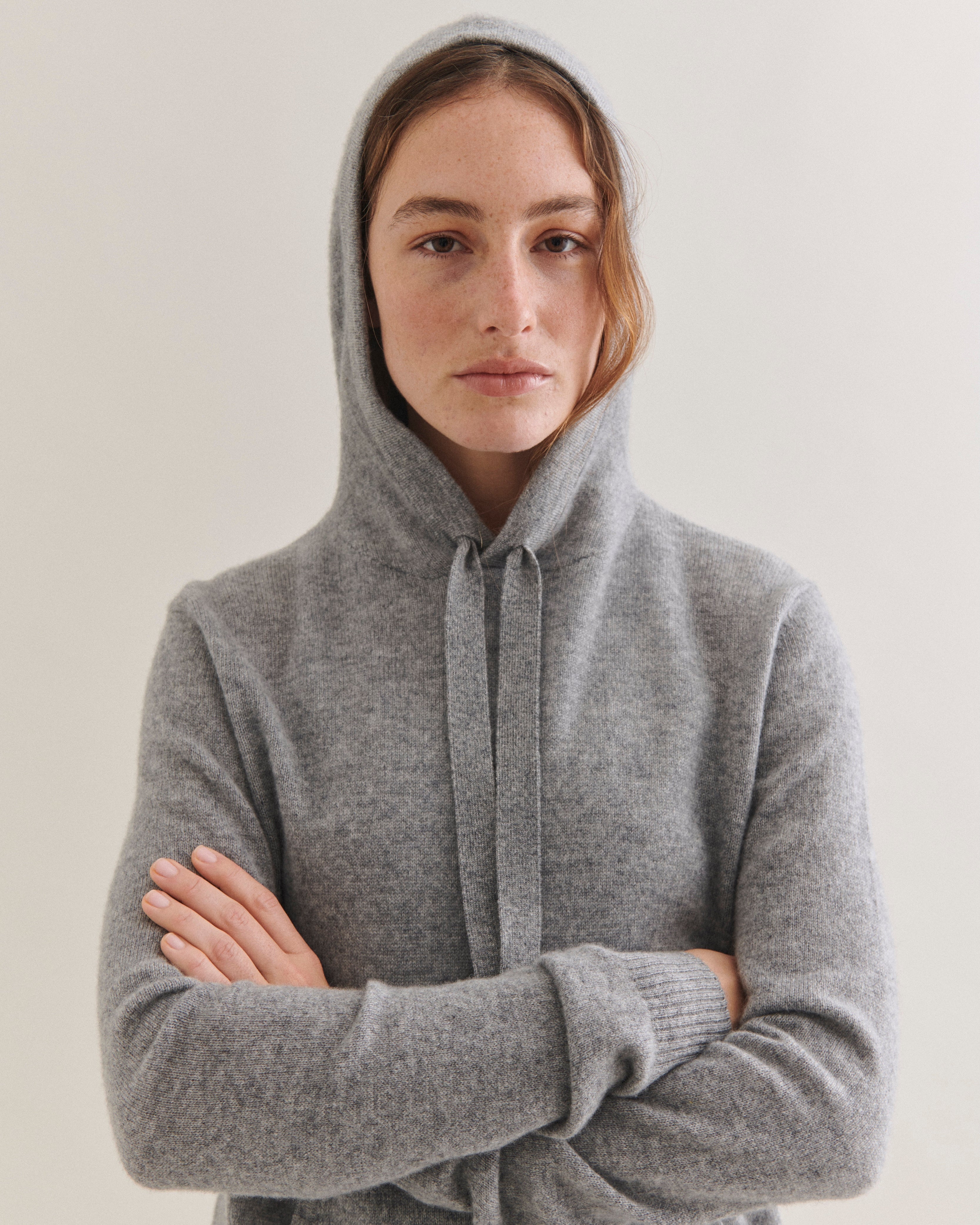 Beta Studios Adele Hoodie Cashmere Tops Grey Melange