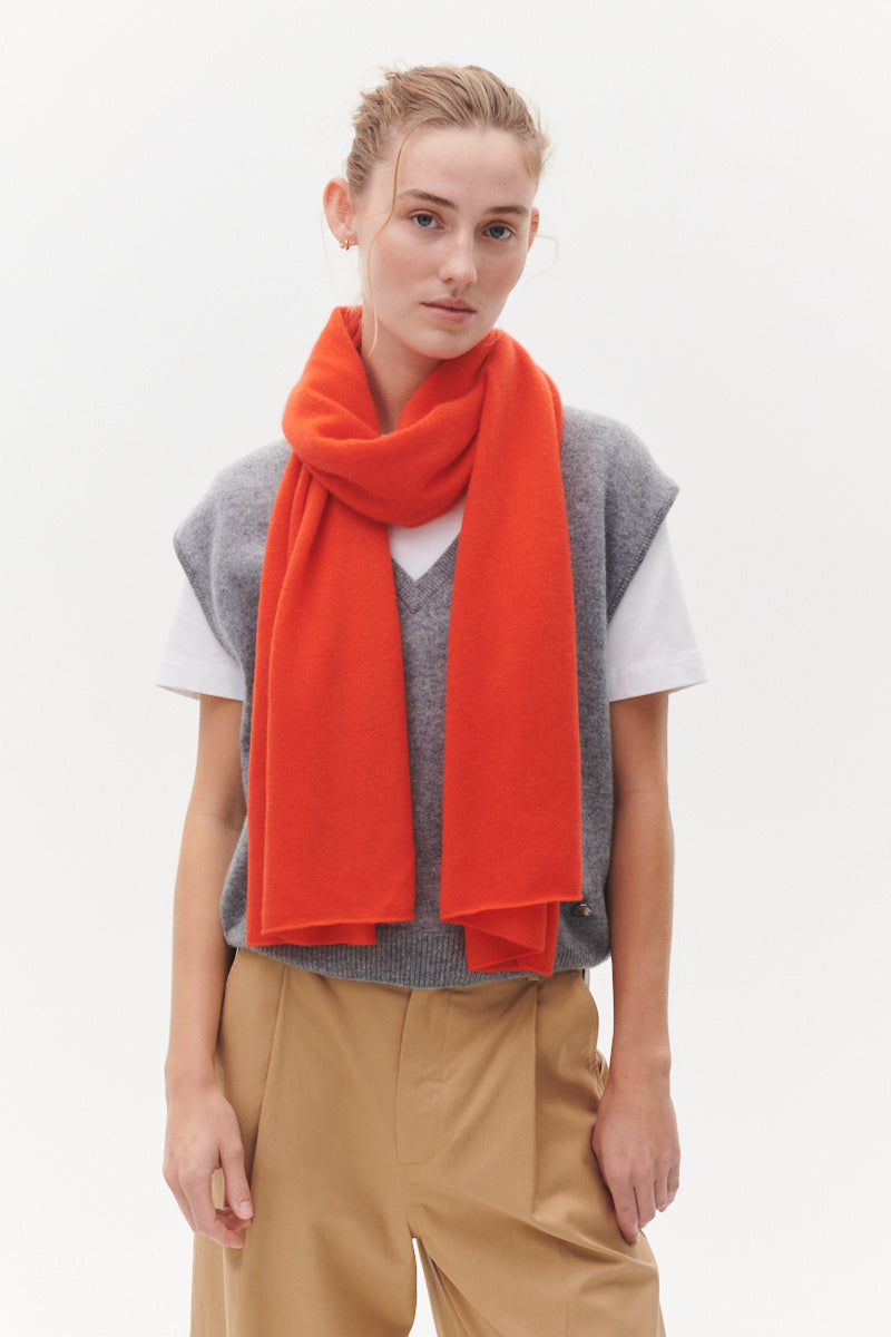 Beta Studios Aja Long Scarf Accessories Cashmere Fresh Zest Orange