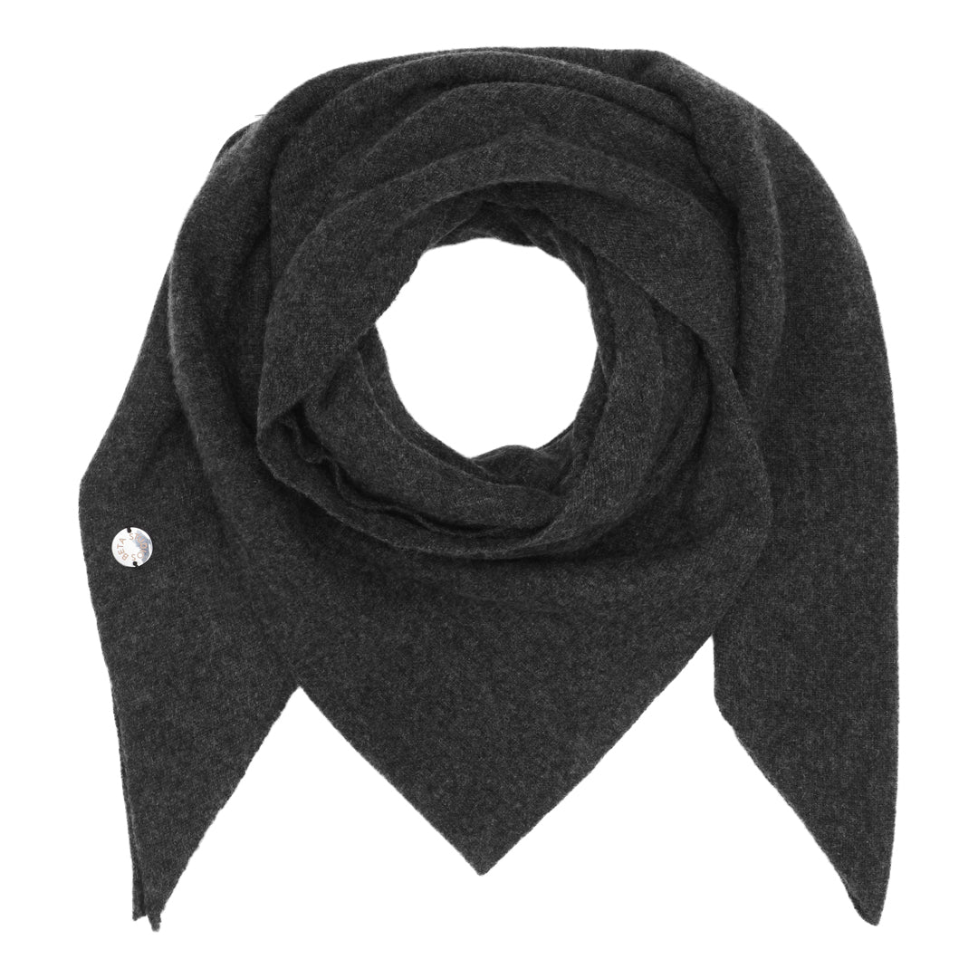 Beta Studios Alexa Big Triangle Scarf Accessories Cashmere Anthracite Grey