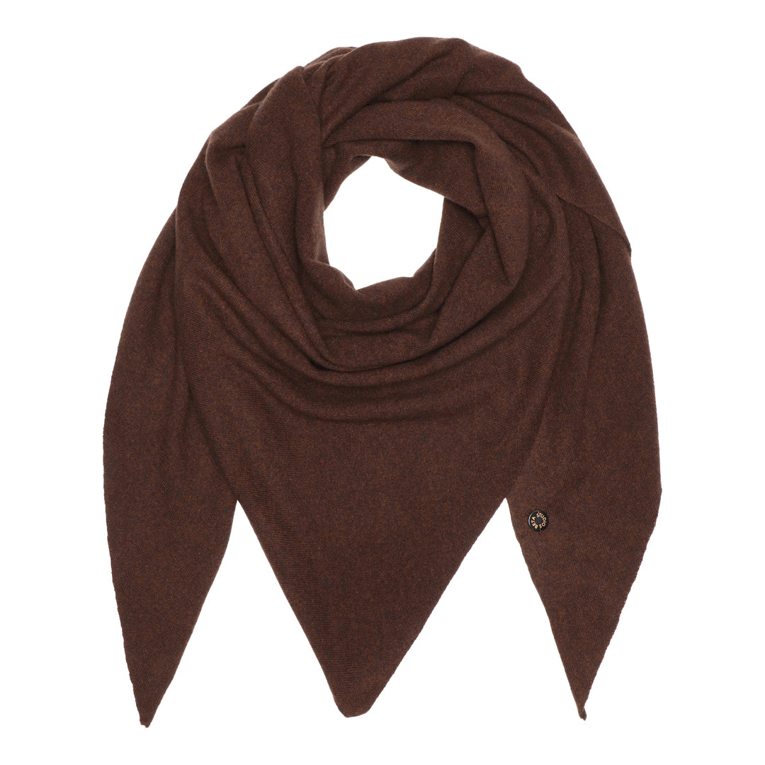 Beta Studios Alexa Big Triangle Scarf Accessories Cashmere Coffee Brown
