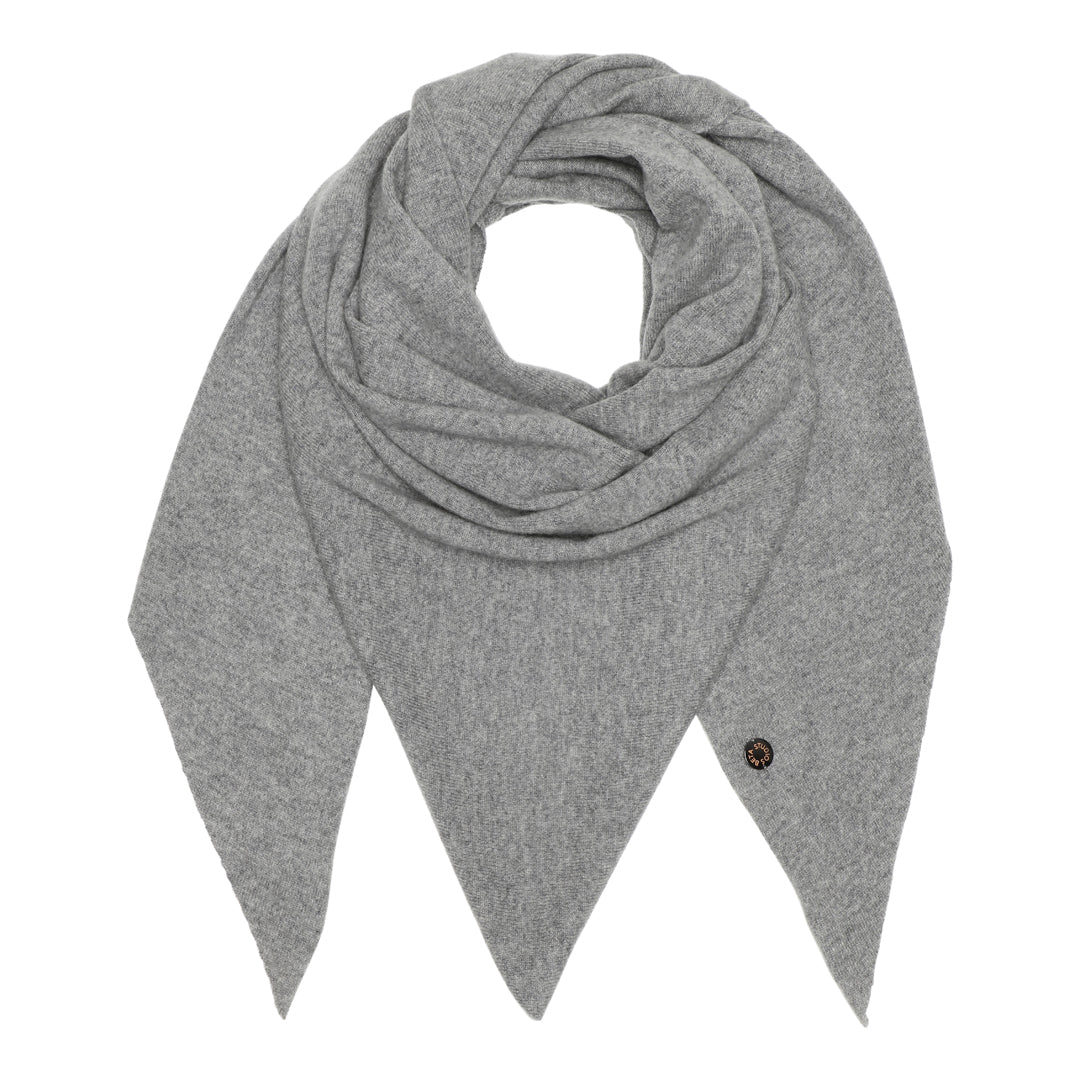 Beta Studios Alexa Big Triangle Scarf Accessories Cashmere Grey Melange