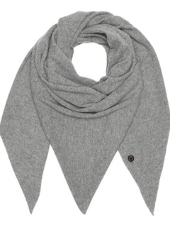 Alexa Big Triangle Scarf - Grey Melange