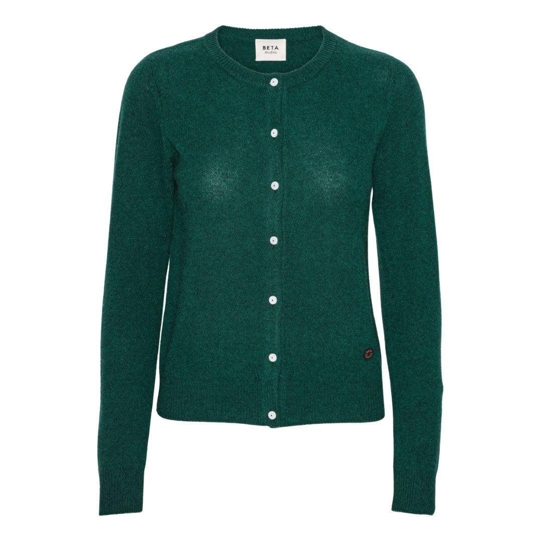 Beta Studios Alice Classic Cardigan Cashmere Tops Botanical Green