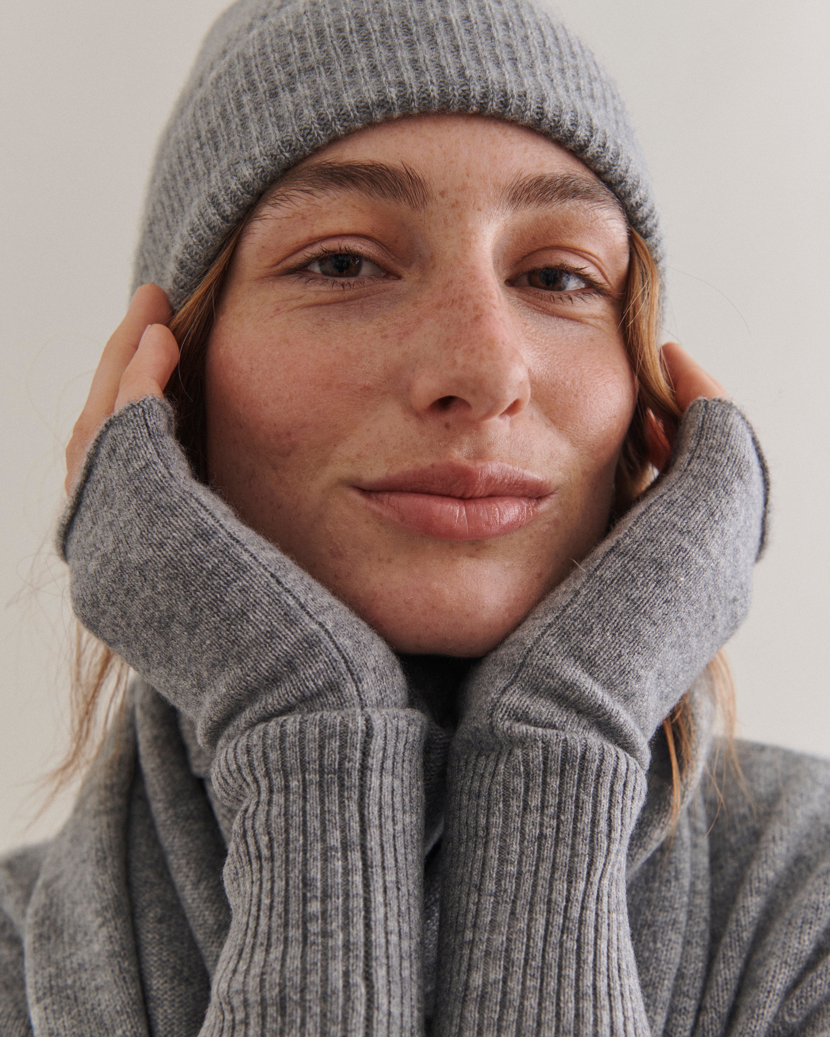 Beta Studios Alina Fingerless Gloves Accessories Cashmere Grey Melange