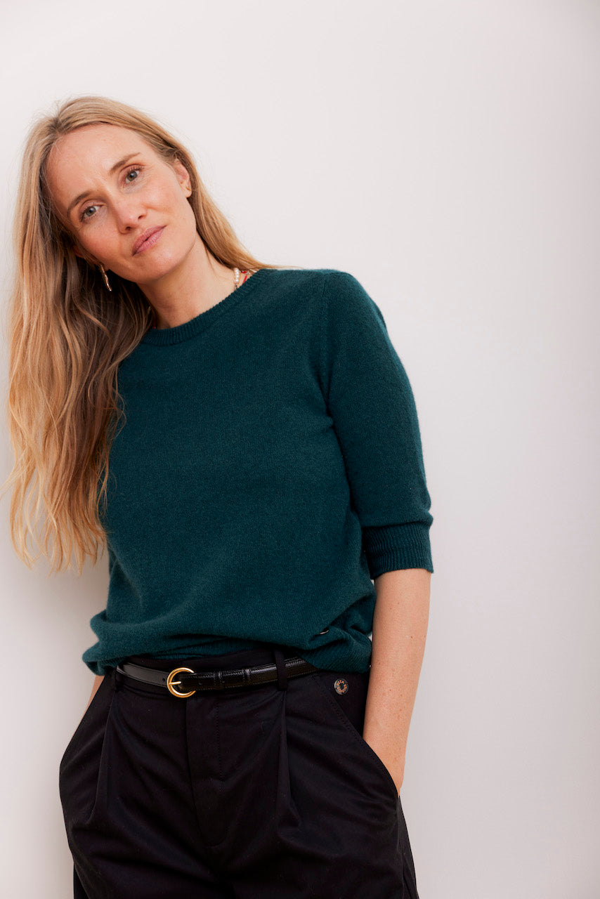 Beta Studios Anna Lady Sleeve Cashmere Tops Botanical Green