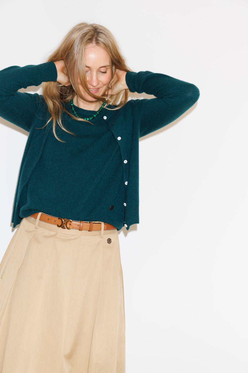 Beta Studios Anna Lady Sleeve Cashmere Tops Botanical Green