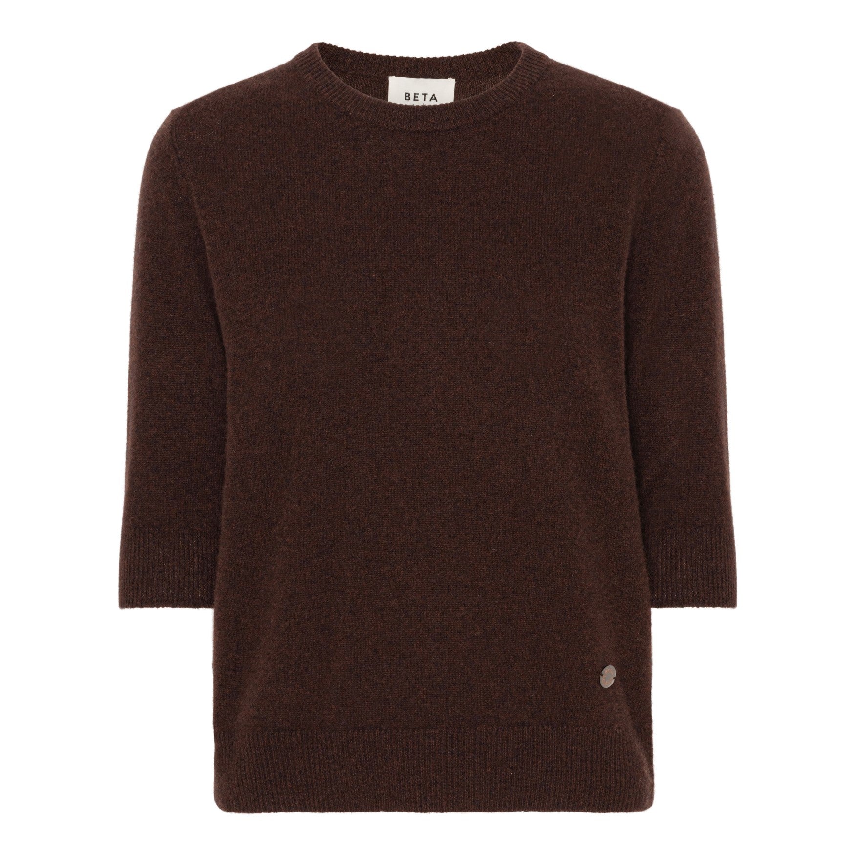 Beta Studios Anna Lady Sleeve Cashmere Tops Coffee Brown