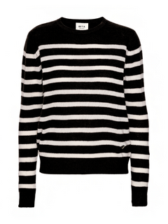 Bibi striped O-neck - Black/Almost White