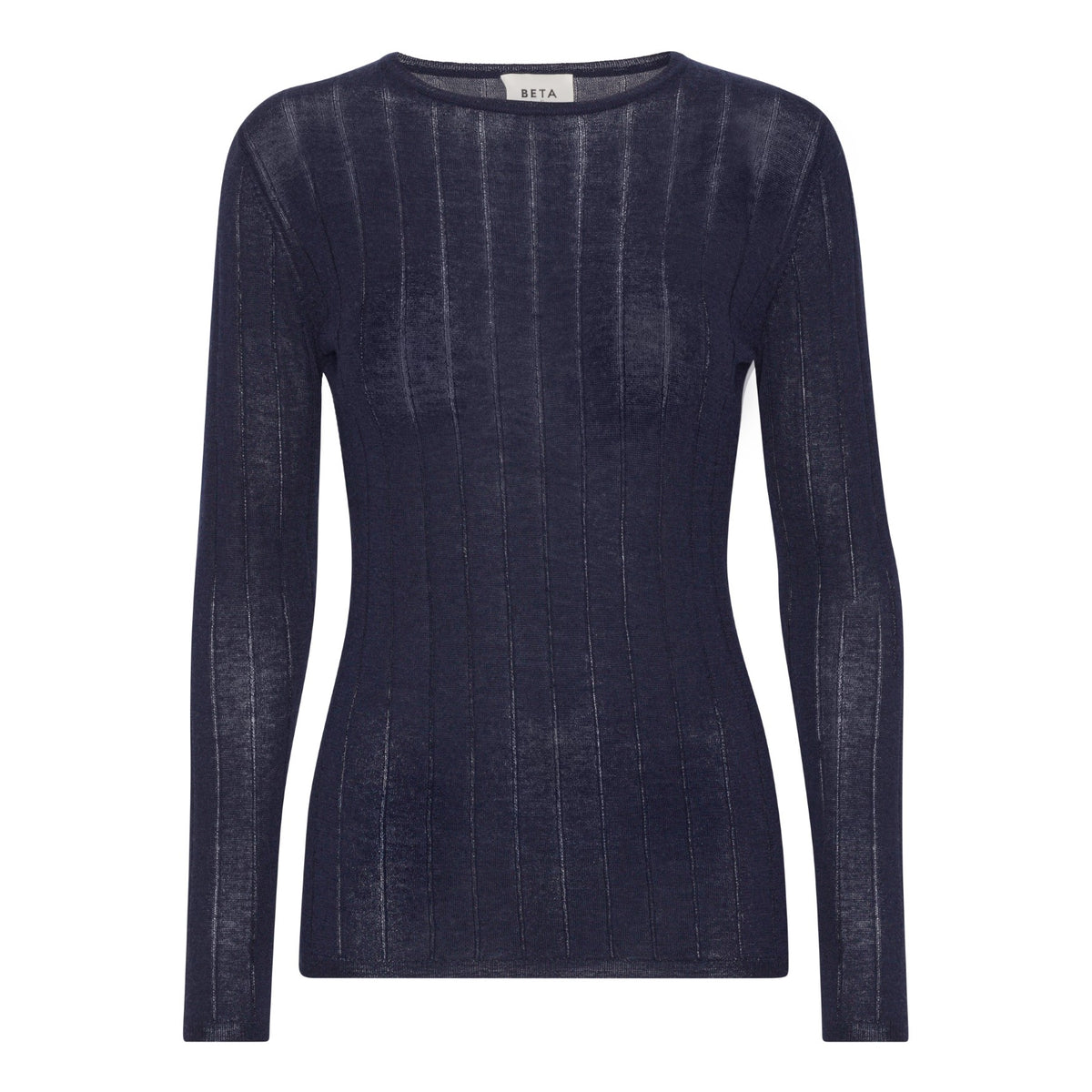 Beta Studios Cala Long Sleeve Tee Cashmere/Silk Silk/CashmereTops Navy