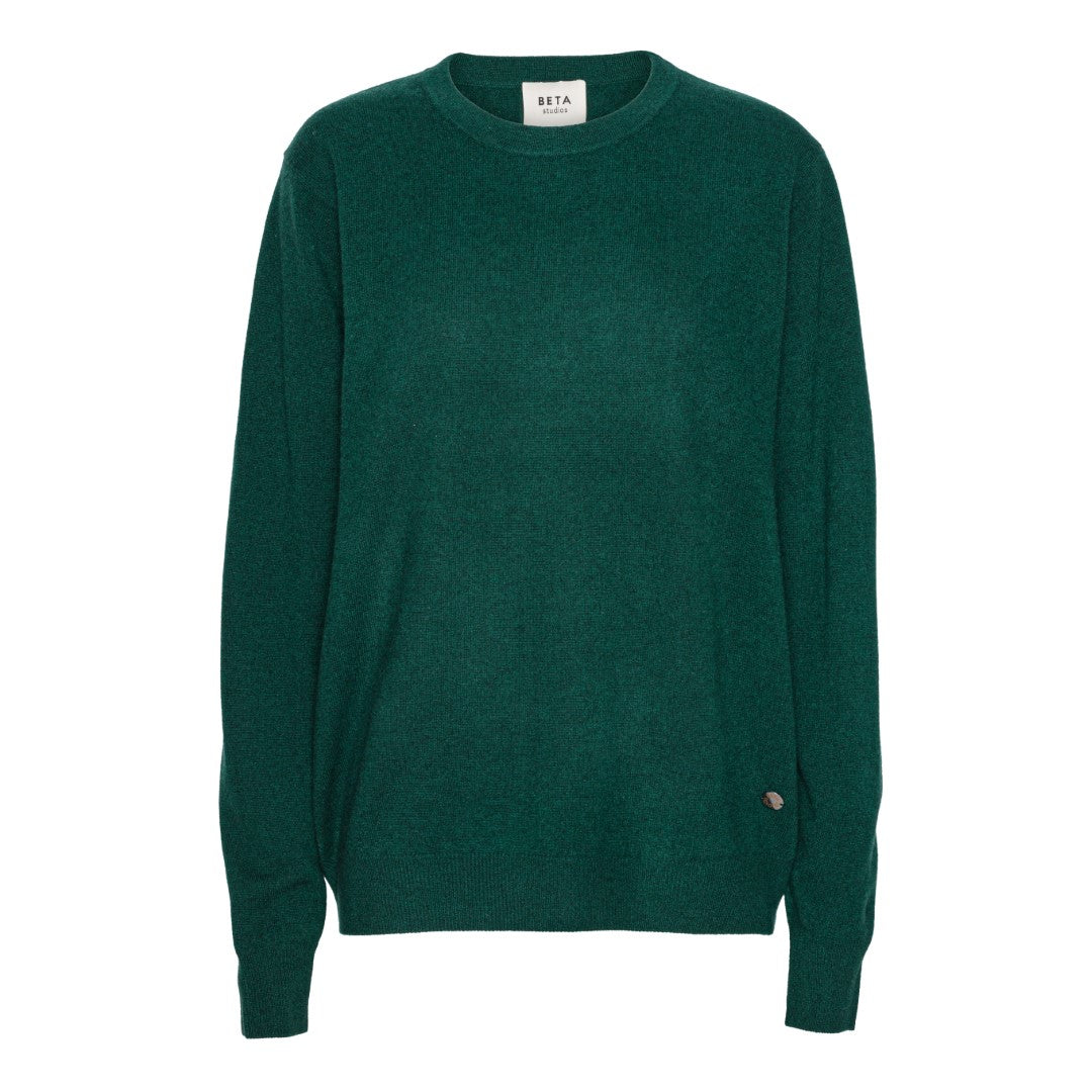 Beta Studios Carl O-neck cashmere Cashmere Tops Botanical Green