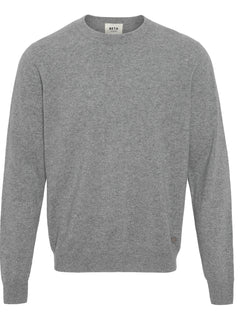 Carl O-neck cashmere - Grey Melange