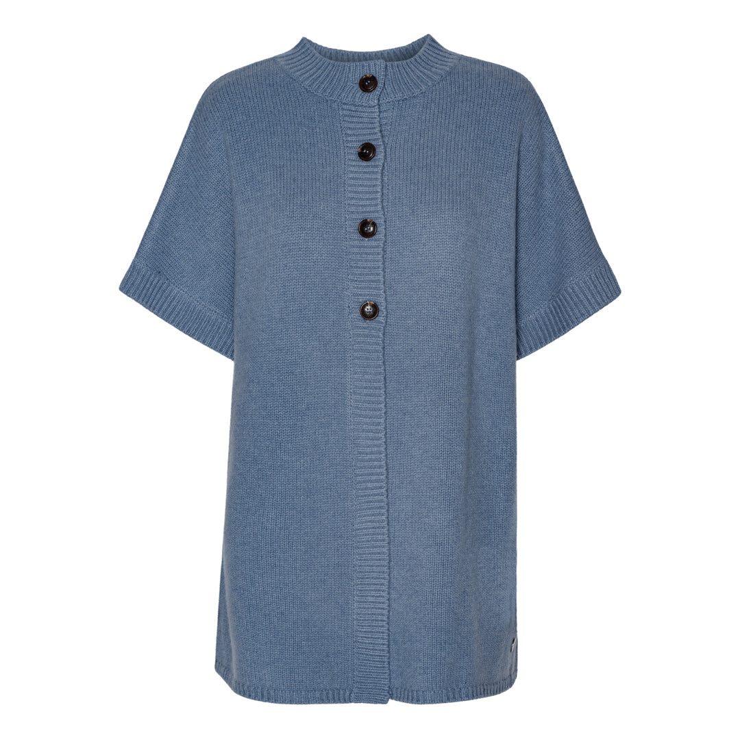 Beta Studios Giselle Cape Knit Denim Blue