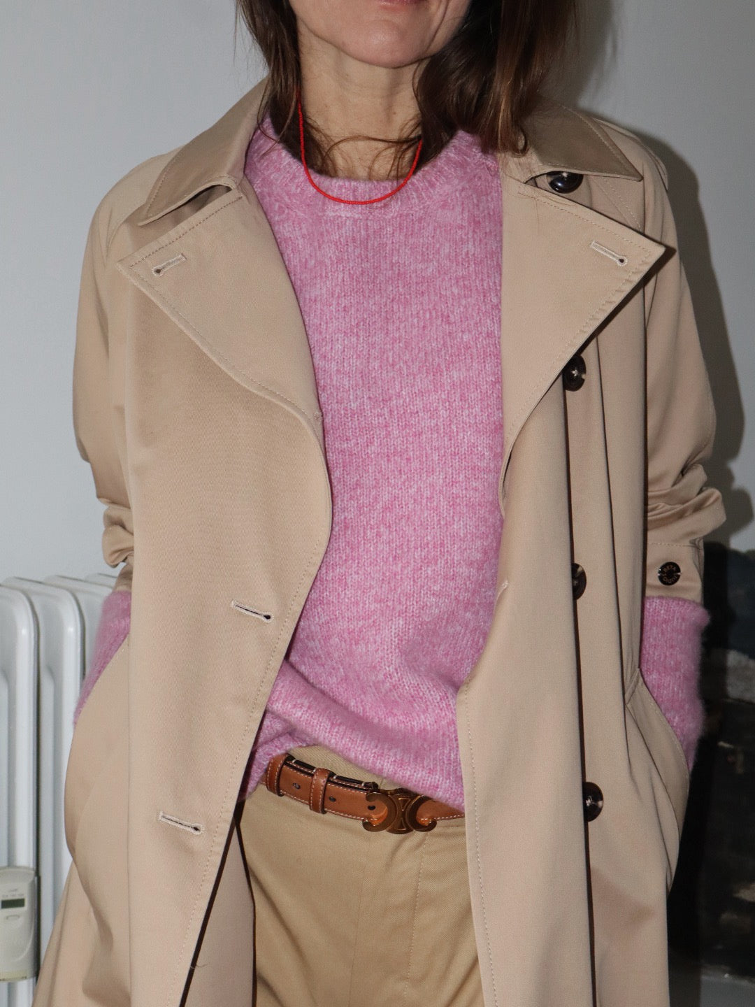 Beta Studios Jara O-Neck Cashmere/Silk Top Pink Melange