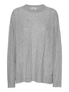 Karen Oversized O-Neck - Light Grey Melange
