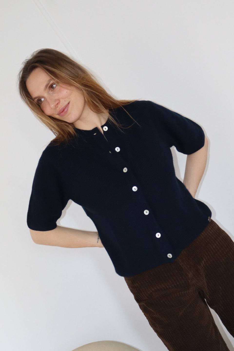 Beta Studios Karla Lady Sl Cardigan Cashmere Cardigan Navy