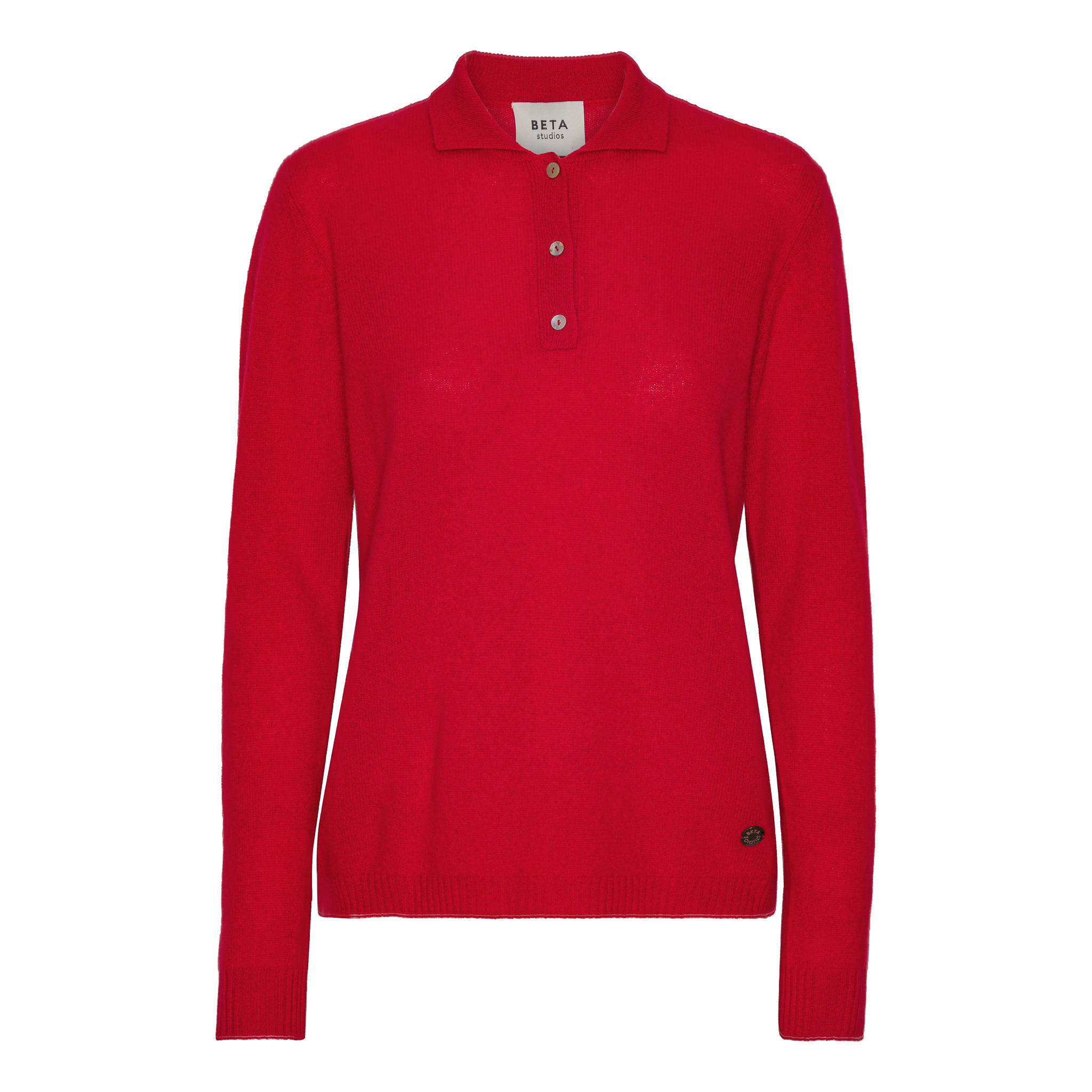 Beta Studios Kassandra Polo Cashmere Tops Red