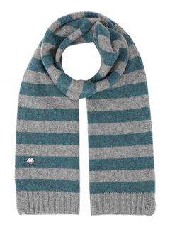 Lareen Striped Scarf - Grey Melange/Pascific Green