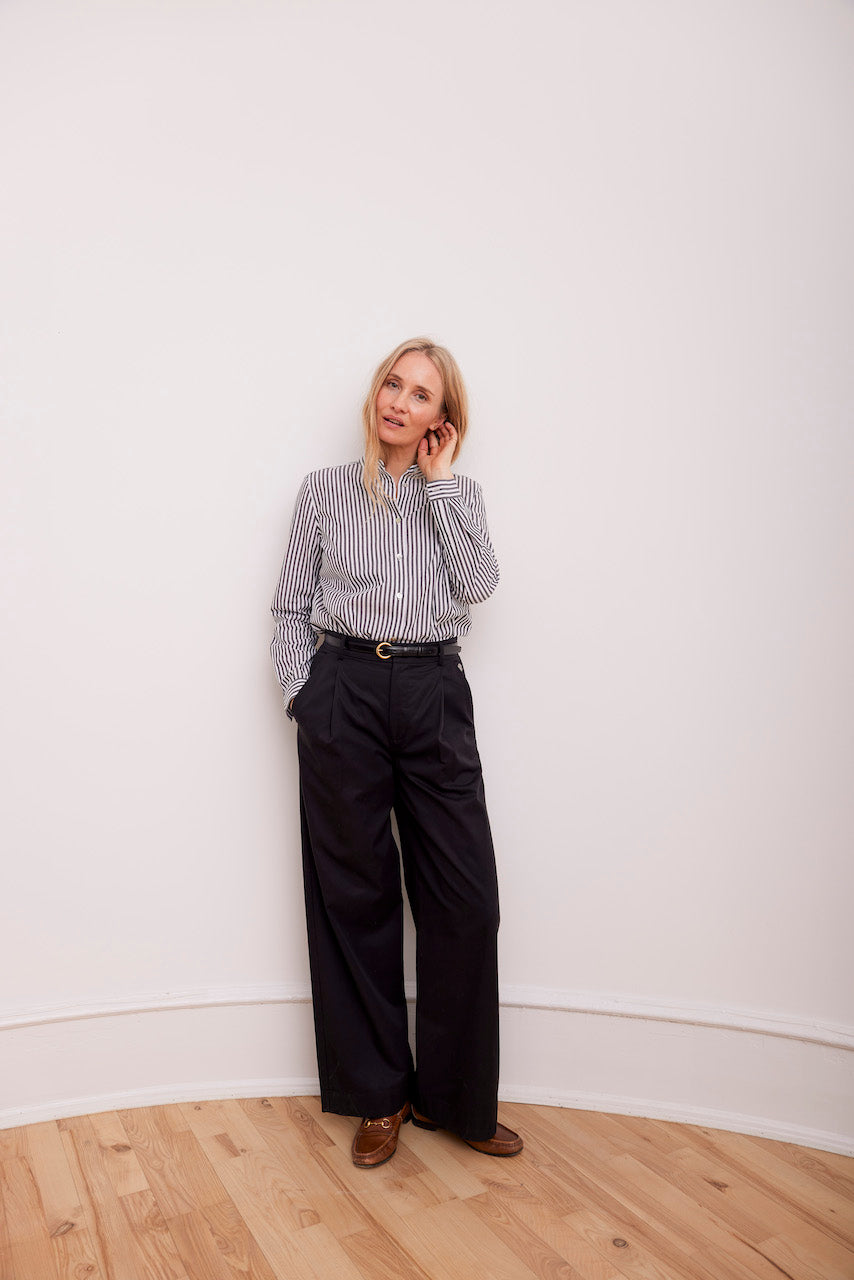 Beta Studios Laurel Striped Shirt Shirt Black/White