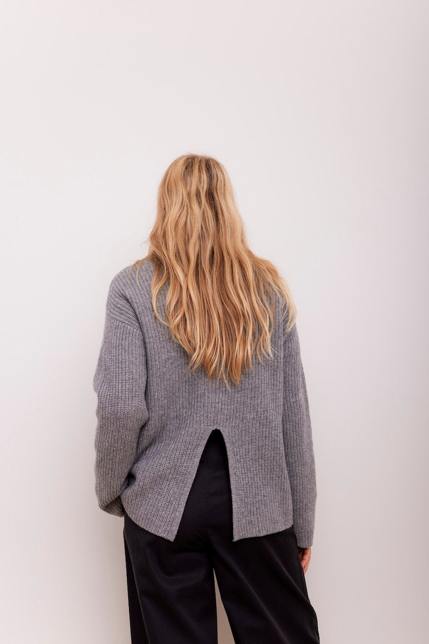 Beta Studios Laya Turtle Neck Uld/Cashmere Tops Grey Melange