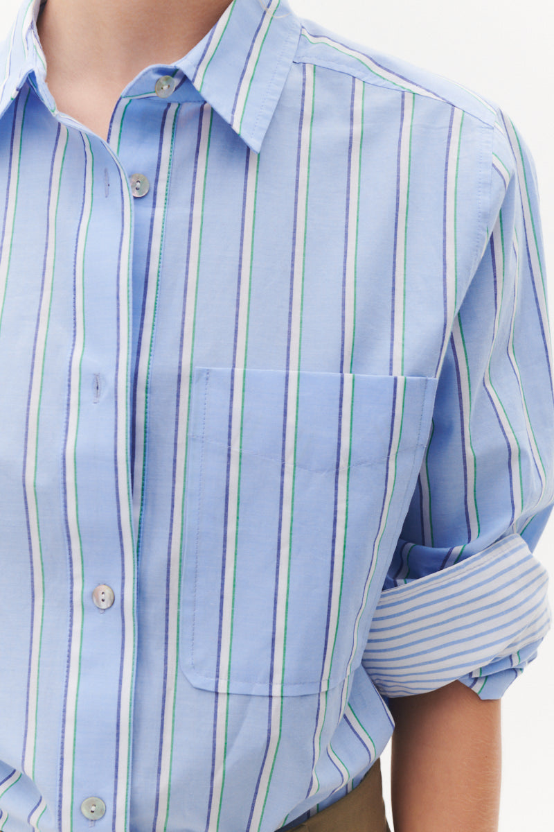 Beta Studios Malika Striped Shirt Shirt Blue Stripe