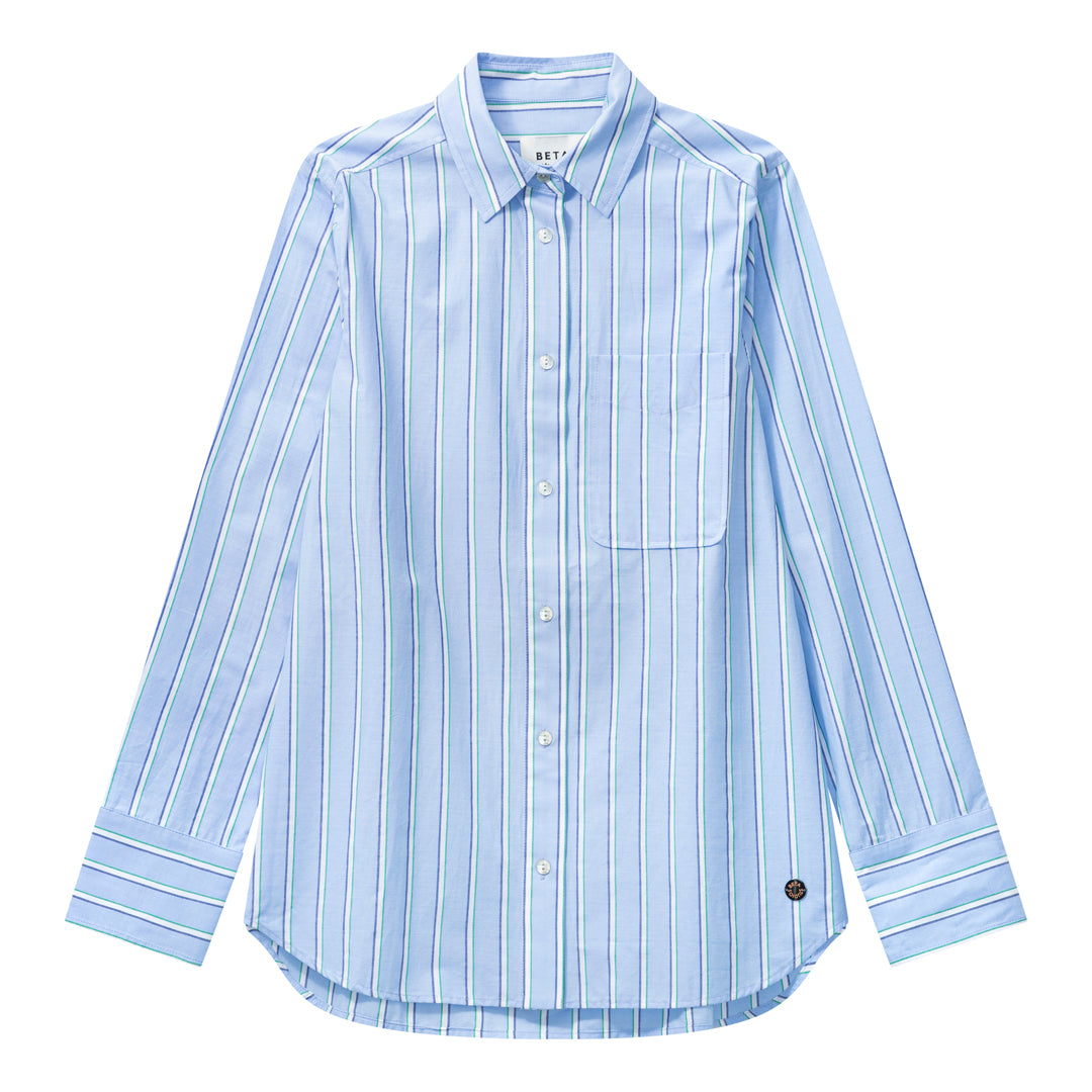 Beta Studios Malika Striped Shirt Shirt Blue Stripe