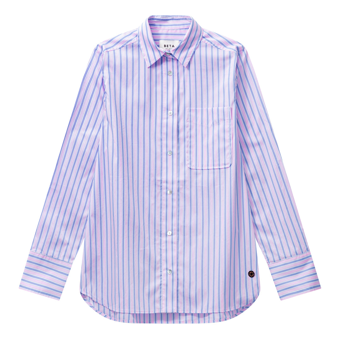 Beta Studios Malika Striped Shirt Shirt Pink Stripe