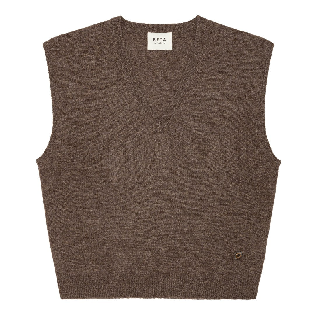 Beta Studios Martha Vest Cashmere Tops Walnut
