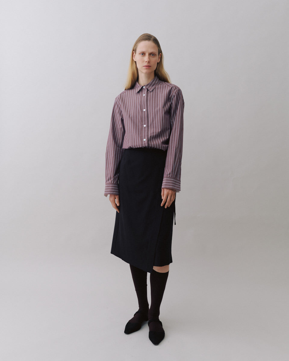 Beta Studios Nanaki Striped Shirt Shirt Mahogany