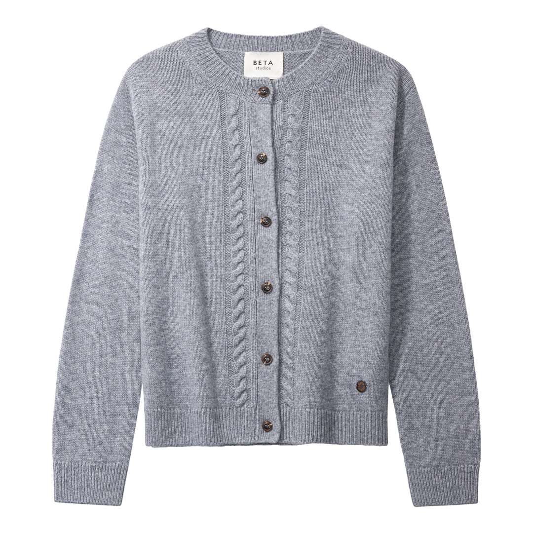 Beta Studios Nille Cardigan Uld/Cashmere Tops Grey Melange