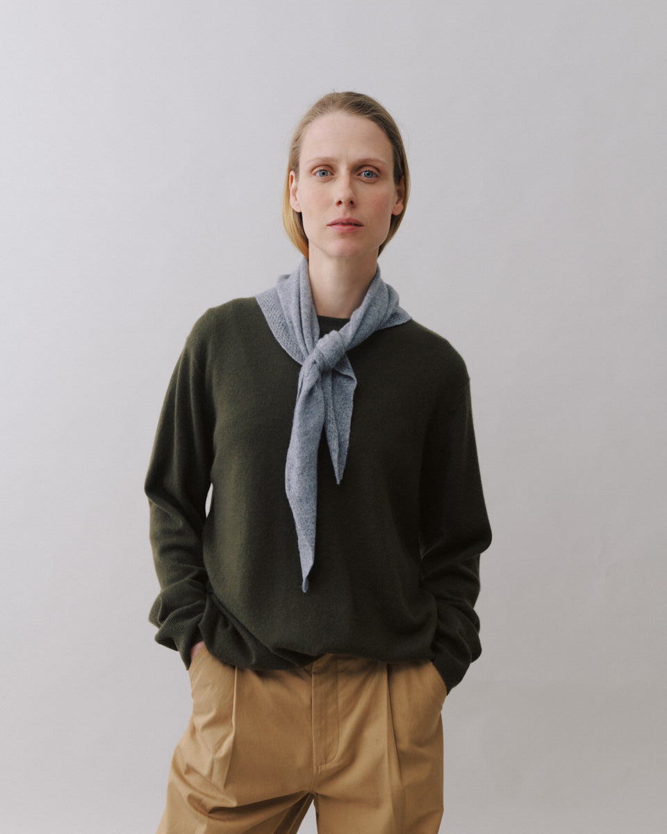 Beta Studios Nilo Medium Triangle Scarf Accessories Cashmere Grey Melange