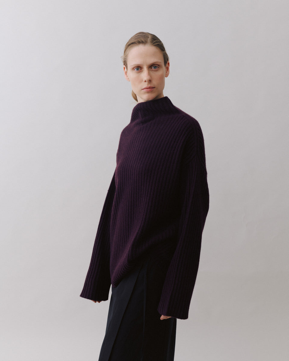 Beta Studios Norah Turtleneck Uld/Cashmere Tops Dark Fig