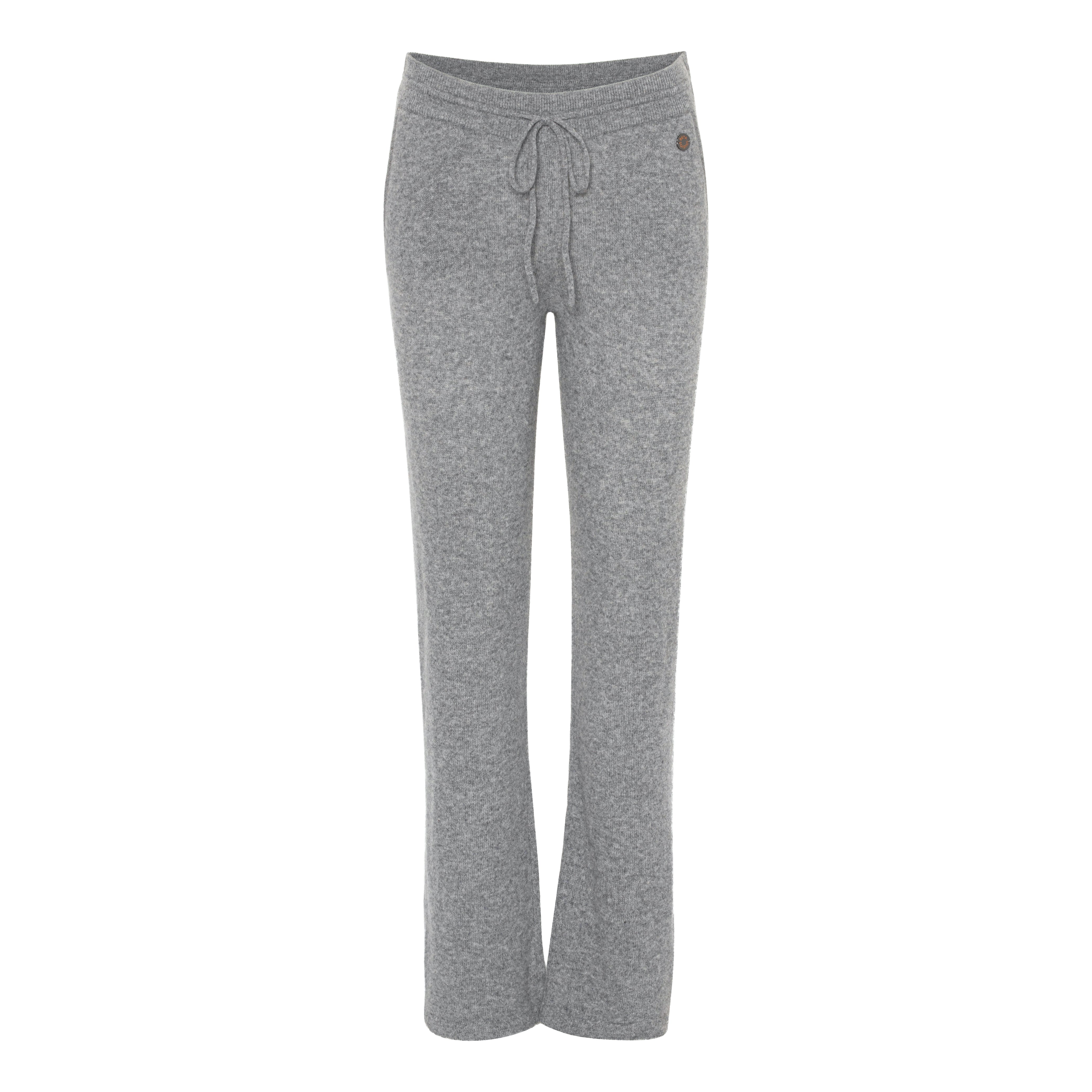 Beta Studios Alba Straight Pants Cashmere Pants Grey Melange