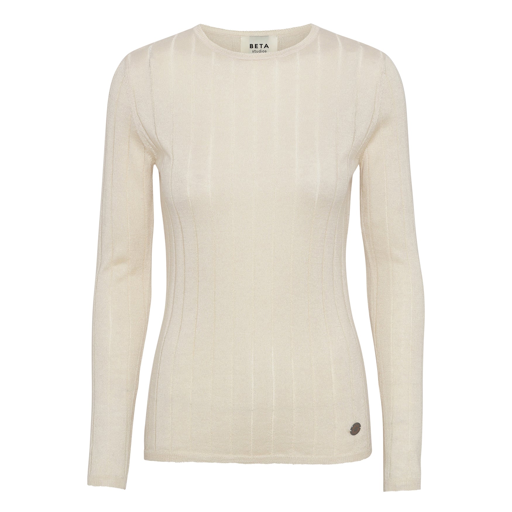 Beta Studios Cala Long Sleeve Tee Cashmere/Silk Silk/CashmereTops Milk