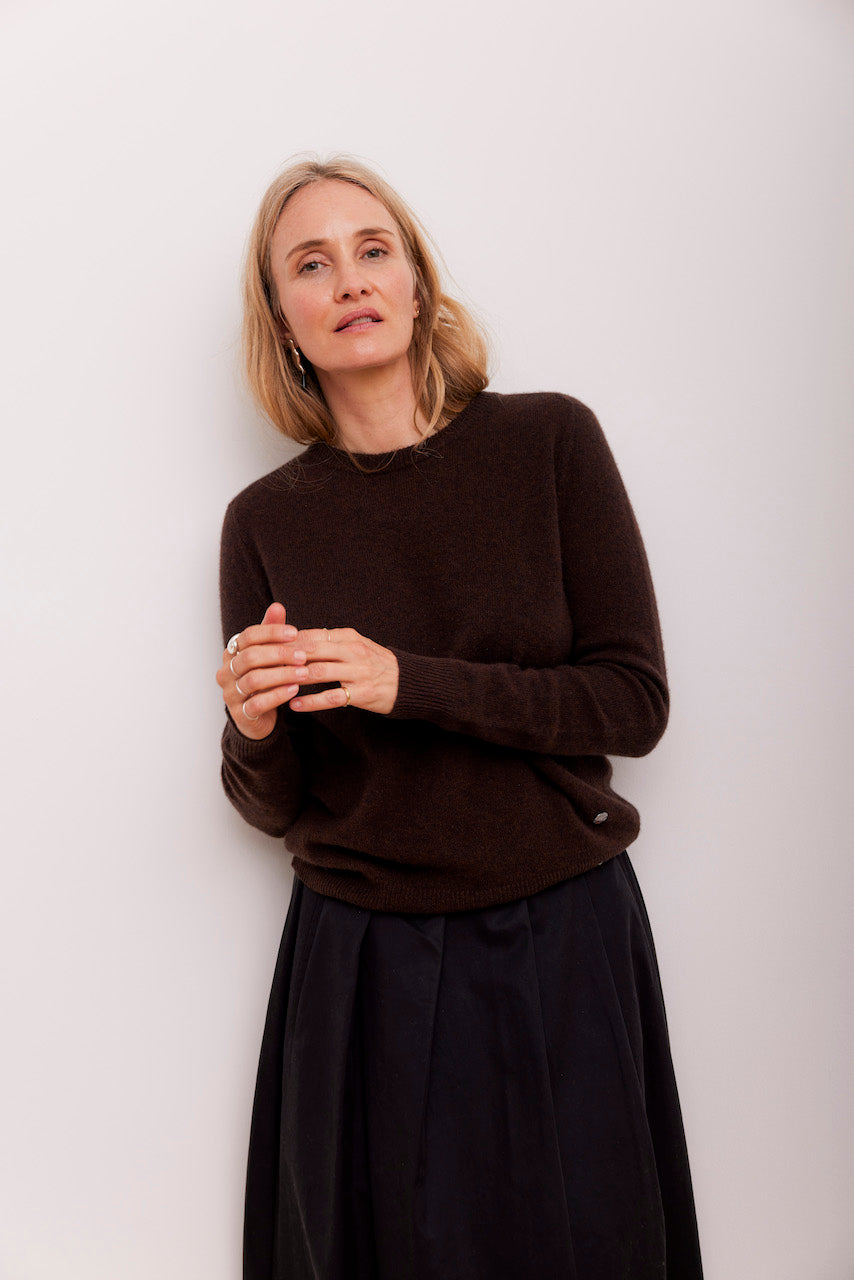 Beta Studios Abbie O-neck Basic Cashmere Tops Black