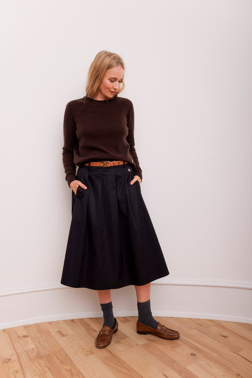 Beta Studios Abbie O-neck Basic Cashmere Tops Black