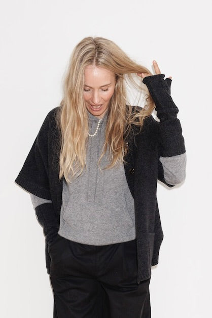 Beta Studios Adele Hoodie Cashmere Tops Grey Melange