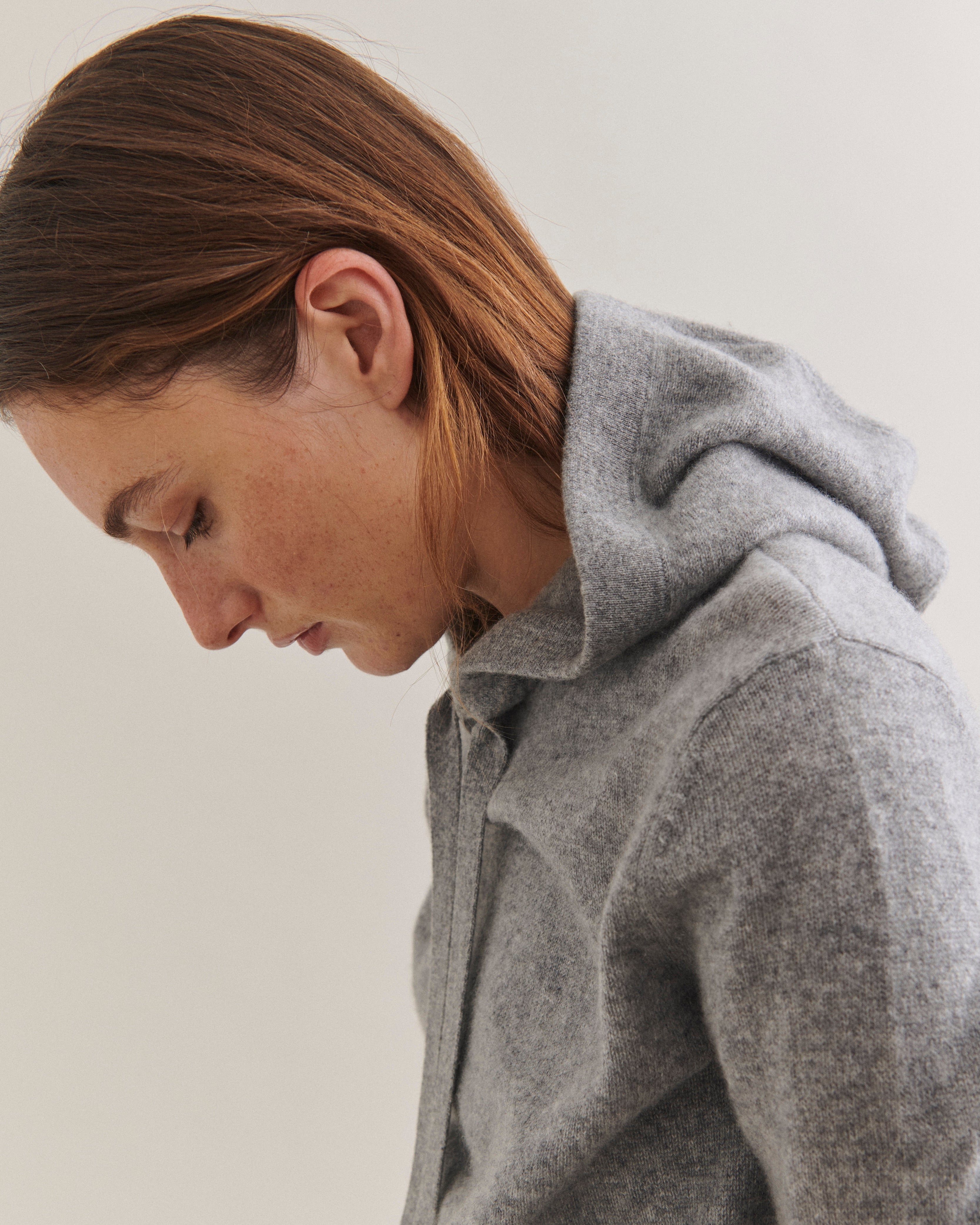 Beta Studios Adele Hoodie Cashmere Tops Grey Melange