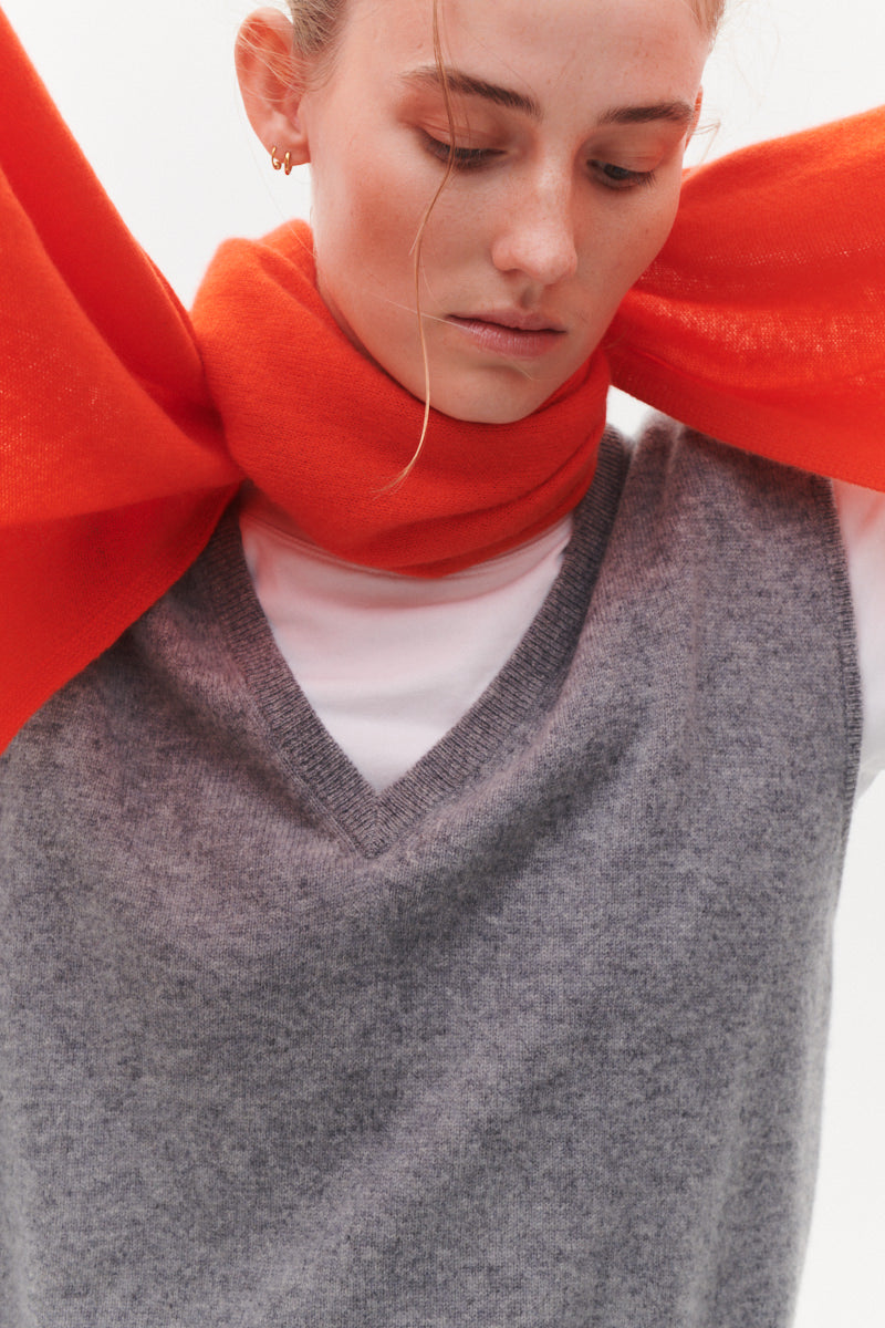 Beta Studios Aja Long Scarf Accessories Cashmere Fresh Zest Orange