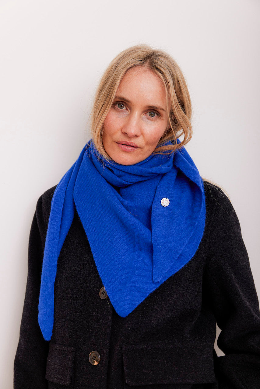 Beta Studios Alexa Big Triangle Scarf Accessories Cashmere Azure Blue