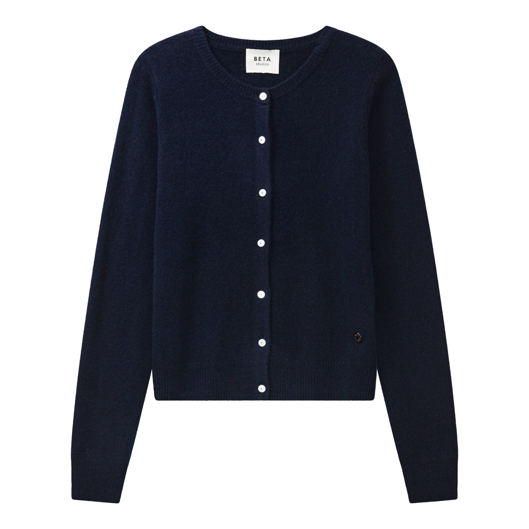 Beta Studios Alice Classic Cardigan Cashmere Tops Navy