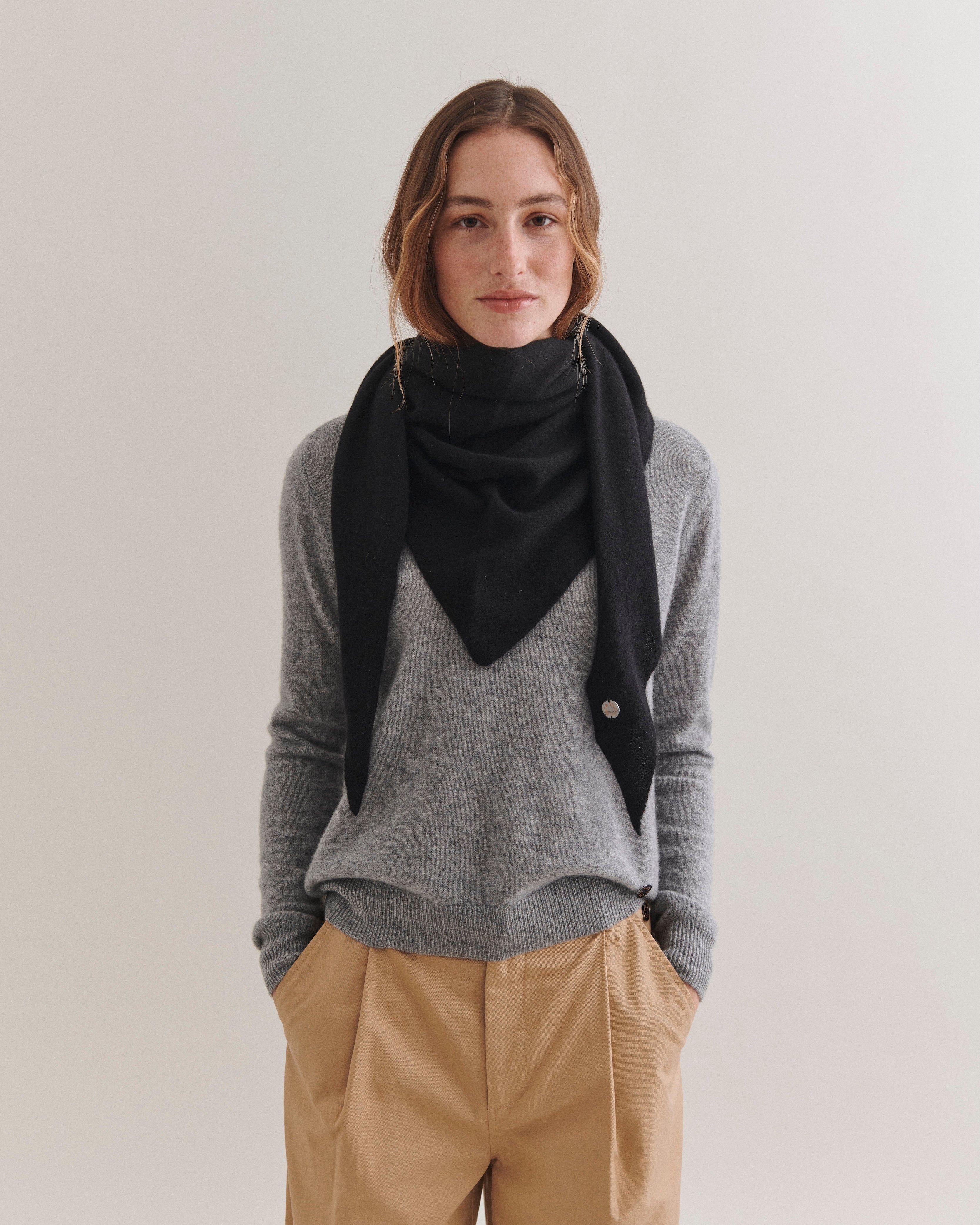 Beta Studios Andrea Triangle Scarf Accessories Cashmere Black