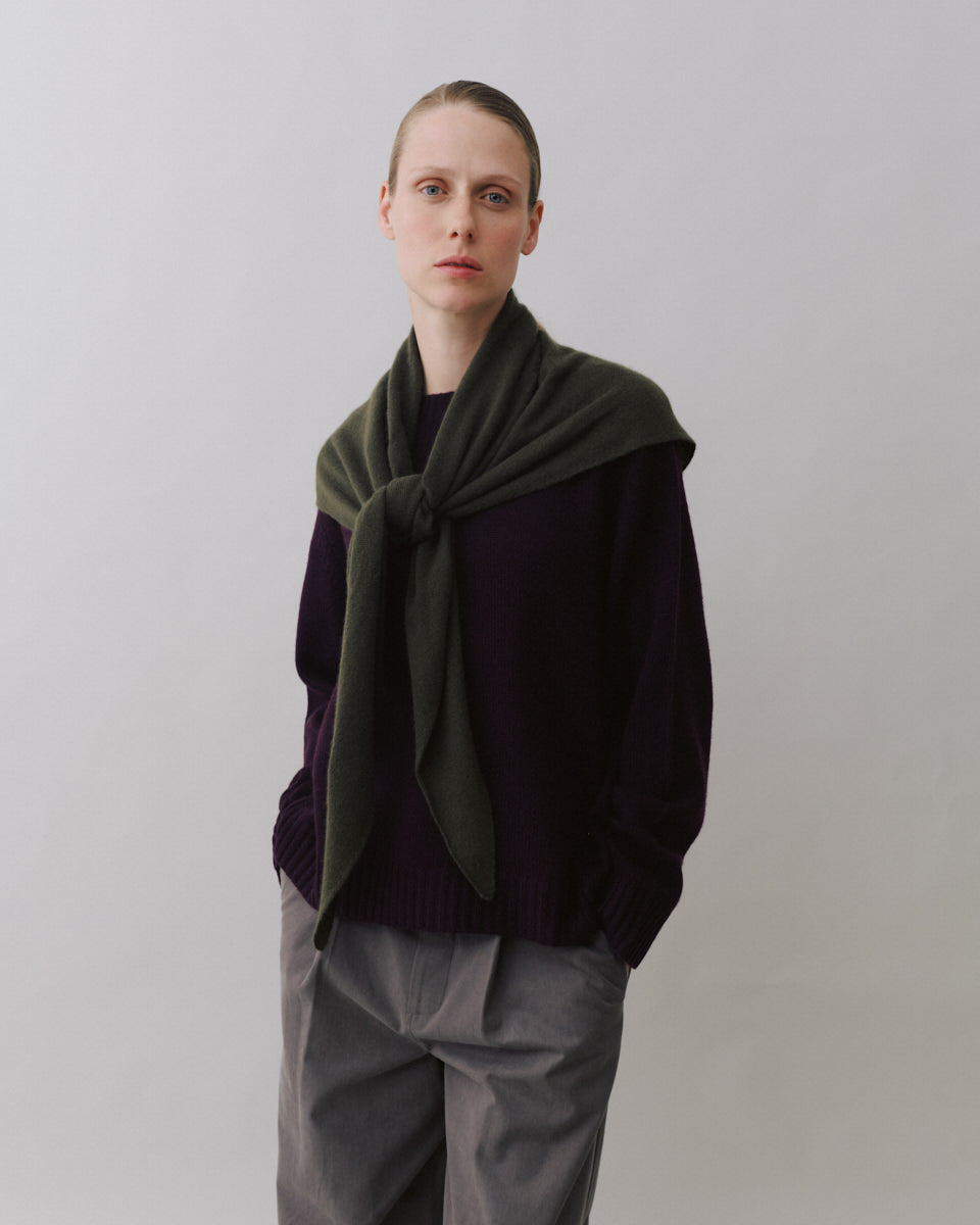 Beta Studios Andrea Triangle Scarf Accessories Cashmere Topiary Green
