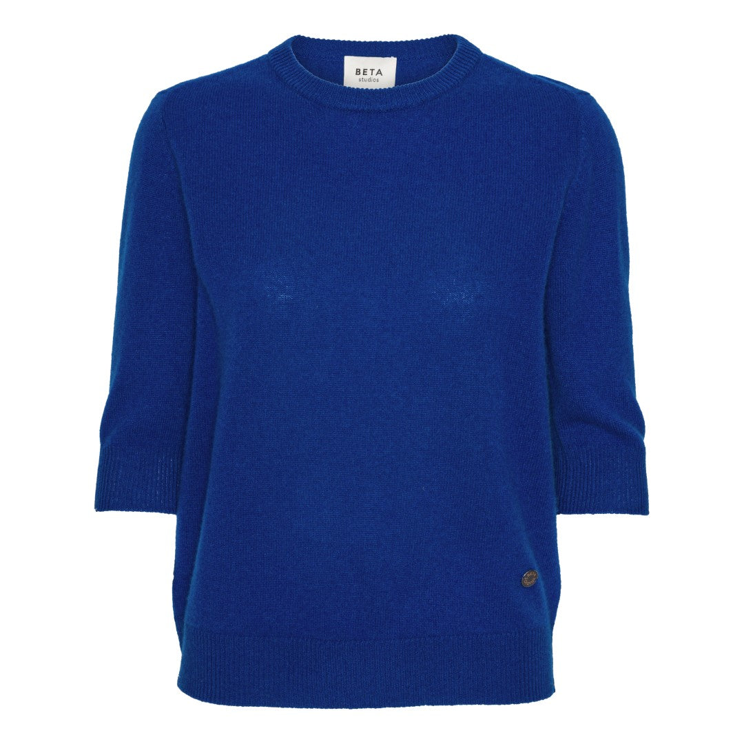 Beta Studios Anna Lady Sleeve Cashmere Tops Azure Blue