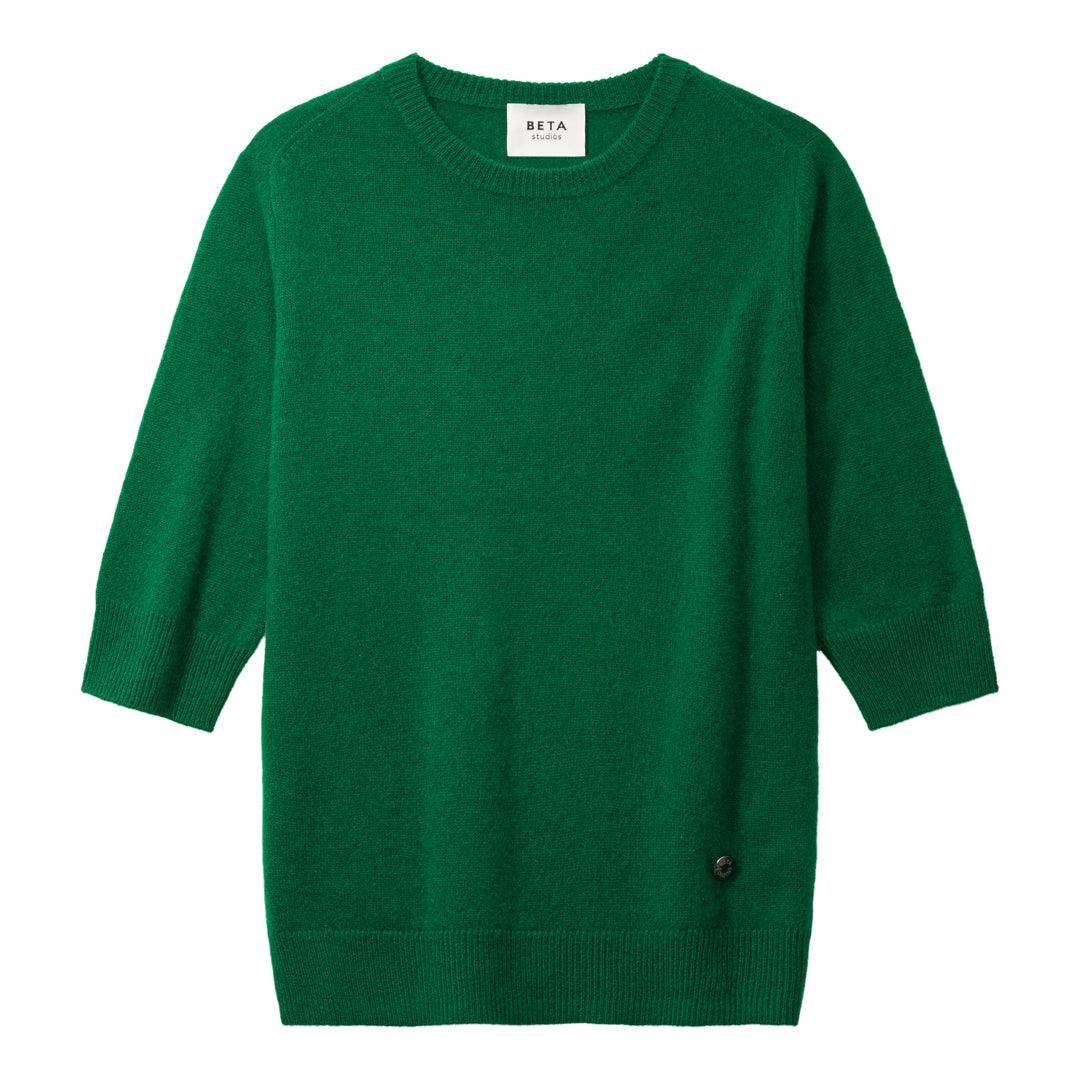 Beta Studios Anna Lady Sleeve Cashmere Tops Fir Green