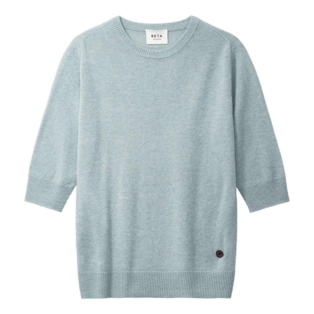 Beta Studios Anna Lady Sleeve Cashmere Tops Pearl Blue