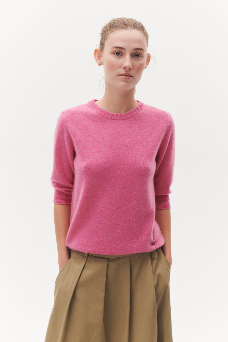 Beta Studios Anna Lady Sleeve Cashmere Tops Pink Power