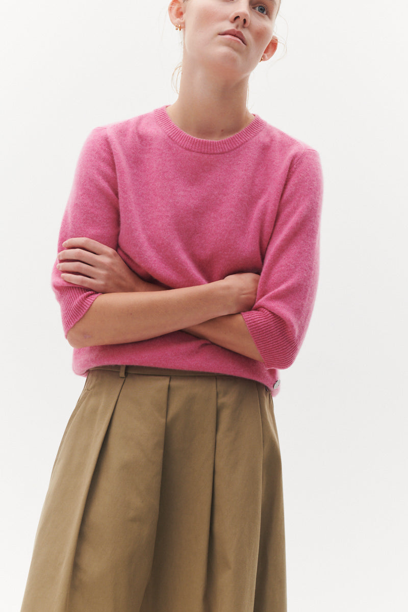 Beta Studios Anna Lady Sleeve Cashmere Tops Pink Power