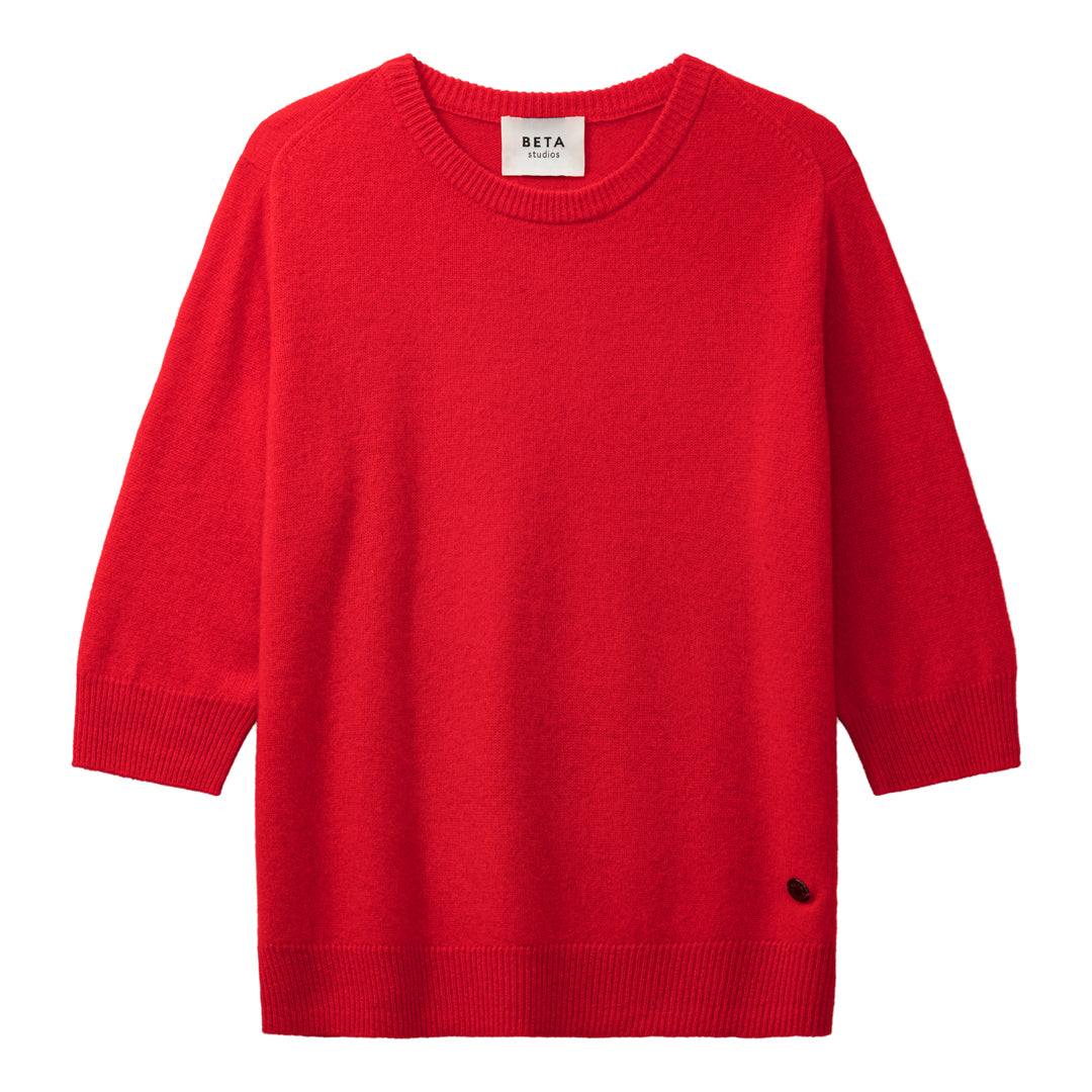 Beta Studios Anna Lady Sleeve Cashmere Tops Red